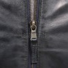 Men Navy Blue Leather Jacket | Premium Quilted Sheepskin Cafe Racer | Vintage Distressed Midnight Indigo Moto Rider Zipper Blouson
