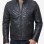 Men Navy Blue Leather Jacket | Premium Quilted Sheepskin Cafe Racer | Vintage Distressed Midnight Indigo Moto Rider Zipper Blouson