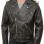 Men Onyx Black Leather Biker Jacket | Premium Chrome Spiked Epaulet Brando Rider | Vintage Asymmetric Heavy Metal Rocker Belted Blouson