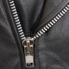 Men Onyx Black Leather Biker Jacket | Premium Chrome Spiked Epaulet Brando Rider | Vintage Asymmetric Heavy Metal Rocker Belted Blouson