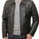 Men Classic Black Leather Shirt Collar Jacket | Premium Semi-Gloss Mechanic Moto Blouson | D-Ring Belted Everyday Rider Outerwear