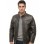 Men Distressed Brown Leather Jacket | Premium Burnished Cocoa Sheepskin Cafe Racer | Vintage Muddy Umber Moto Rider Ball-Chain Blouson