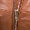 Men Tan Brown Leather Moto Jacket | Premium Saddle Sheepskin Quilted Biker Blouson | Tactical Utility Multi-Pocket Urban Rider Outerwear