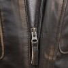 Men Distressed Black Leather Jacket | Premium Charcoal Obsidian Sheepskin Cafe Racer | Vintage Smoked Sulfur Quilted Moto Rider Blouson