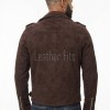 Men Brown Suede Leather Biker Jacket | Premium Cocoa Espresso Genuine Double Rider | Vintage Velvet Touch Luxury Moto Blouson Belted
