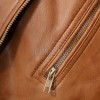 Men Tan Leather Biker Jacket | Premium Cognac Sheepskin Belted Double Rider | Vintage British Tan Moto Blouson with Silver Hardware