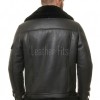 Men Dark Brown Leather Shearling Bomber Jacket | Premium B-3 Aviator Flight Coat | Heavy Winter Warm Fleece Fur Collared Tactical Blouson