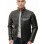 Men Black Leather Cafe Racer Jacket | Premium Diamond Grid Quilted Shoulder Moto Blouson | Slim Fit Genuine Sheepskin Snap Tab Collar Coat