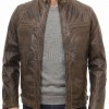Men Dark Brown Leather Cafe Racer Jacket | Premium Distressed Waxed Coffee Moto Blouson | Vintage Antique Cocoa Diamond Quilted Biker Coat