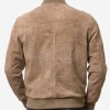 Men Tan Suede Bomber Jacket | Premium Distressed Sand Beige Flight Blouson | Vintage Camel Taupe Soft Genuine Leather MA1 Aviator Outerwear