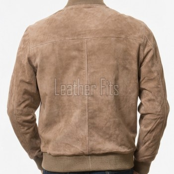 Men Tan Suede Bomber Jacket | Premium Distressed Sand Beige Flight Blouson | Vintage Camel Taupe Soft Genuine Leather MA1 Aviator Outerwear