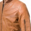 Men Ginger Tan Leather Bomber Jacket | Premium Smooth Cognac Flight Blouson | Vintage Honey Brown Genuine Nappa MA1 Aviator Statement Coat