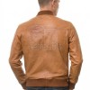 Men Ginger Tan Leather Bomber Jacket | Premium Smooth Cognac Flight Blouson | Vintage Honey Brown Genuine Nappa MA1 Aviator Statement Coat
