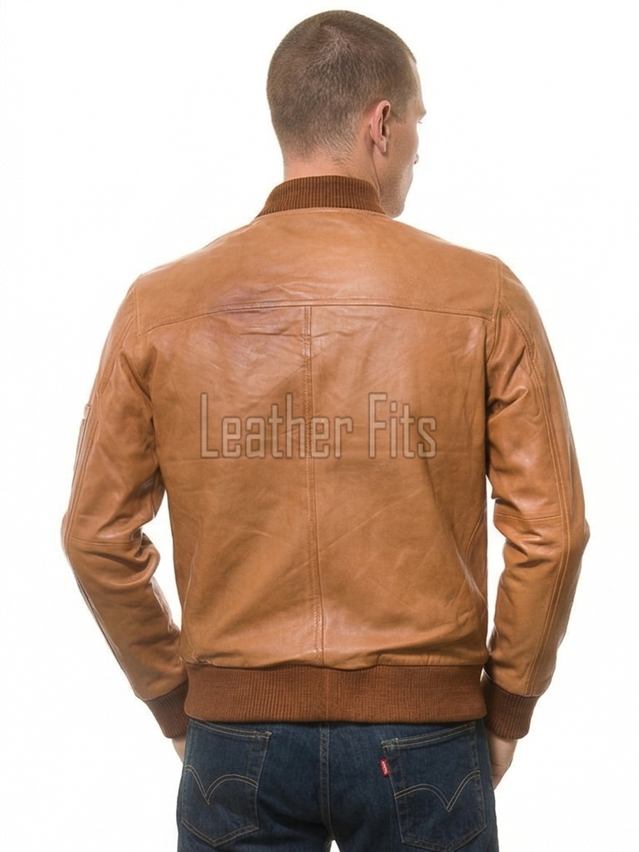 Men Ginger Tan Leather Bomber Jacket | Premium Smooth Cognac Flight Blouson | Vintage Honey Brown Genuine Nappa MA1 Aviator Statement Coat