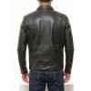 Men Black Leather Shirt Jacket | Premium Accordion Pleated Nappa Field Blouson | Vintage Dark Charcoal Genuine Leather Soft Uniform Utility Coat