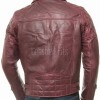 Men Burgundy Maroon Leather Biker Jacket | Premium Quilted Oxblood Brando Moto Blouson | Vintage Wine Red Genuine Nappa Asymmetric Rocker Coat