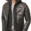 Men Black Leather Jacket with Hood | Premium Modular Café Racer Motorcycle Blouson | Fitted Genuine Sheepskin Ribbed Shoulder Streetwear Coat