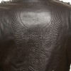 Men Black Leather Eagle Biker Jacket | Premium Laced Sleeve Cruiser Moto Coat | Vintage Live to Ride Embossed Genuine Cowhide Chopper Blouson
