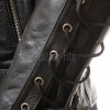Men Black Leather Eagle Biker Jacket | Premium Laced Sleeve Cruiser Moto Coat | Vintage Live to Ride Embossed Genuine Cowhide Chopper Blouson