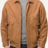 Men Brown Leather Jacket | Premium Coffee Tan Flight Bomber Blouson | Vintage Umber Genuine Cowhide Windproof High Neck Cargo Coat