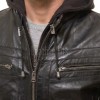 Men's Premium Vintage Coffee Tan Leather Jacket | Top-Grain Cowhide Flight Blouson with Funnel Neck and Storm Flap for Men