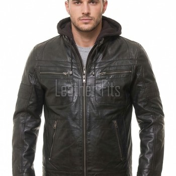 Men's Premium Vintage Coffee Tan Leather Jacket | Top-Grain Cowhide Flight Blouson with Funnel Neck and Storm Flap for Men