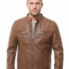 Men's Slim Fit Brown Leather Jacket with Removable Fleece Hood | Premium Genuine Leather Streetwear Outerwear for Men