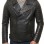 Men's Black Leather Brando Biker Jacket | Vintage Asymmetric Cafe Racer Motorcycle Genuine Leather Jacket with Adjustable Waist Buckles