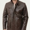 Men Dark Brown Leather Long Coat | Premium Sheepskin Tailored Field Overcoat | Luxury Business Formal Winter Evening Trench Jacket
