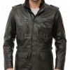 Men Black Leather Long Coat | Premium Lambskin Tailored Field Overcoat | Luxury Dual Closure Smart Business Formal Winter Trench Jacket