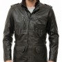 Men Black Leather Long Coat | Premium Lambskin Tailored Field Overcoat | Luxury Dual Closure Smart Business Formal Winter Trench Jacket
