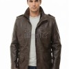 Men Dark Brown Leather Long Coat | Premium Lambskin Tailored Field Overcoat | Luxury Dual Closure Smart Business Formal Winter Trench Jacket