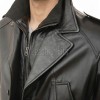 Men Black Leather Long Coat | Premium Lambskin Tailored Military Overcoat | Luxury Double Layer Smart Business Formal Winter Trench Jacket