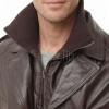 Men Coffee Brown Leather Long Coat | Luxury Lambskin Military Field Duster | Elite Smart Corporate Winter Evening Outerwear Trench Jacket