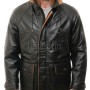 Men Black Leather Parka Long Coat | Premium Sheepskin Tan Accent Hooded Duster | Luxury Executive Urban Winter Storm Trench Jacket