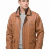 Men Tan Leather Long Coat | Premium Sheepskin Hooded Field Parka | Luxury Metropolitan Smart Business Formal Winter Trench Utility Jacket
