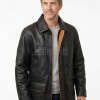Men Black Leather Car Coat | Premium Lambskin Tan Piping Overcoat | Luxury Urban Smart Business Formal Winter Duster Trench Jacket