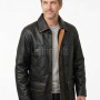 Men Black Leather Car Coat | Premium Lambskin Tan Piping Overcoat | Luxury Urban Smart Business Formal Winter Duster Trench Jacket