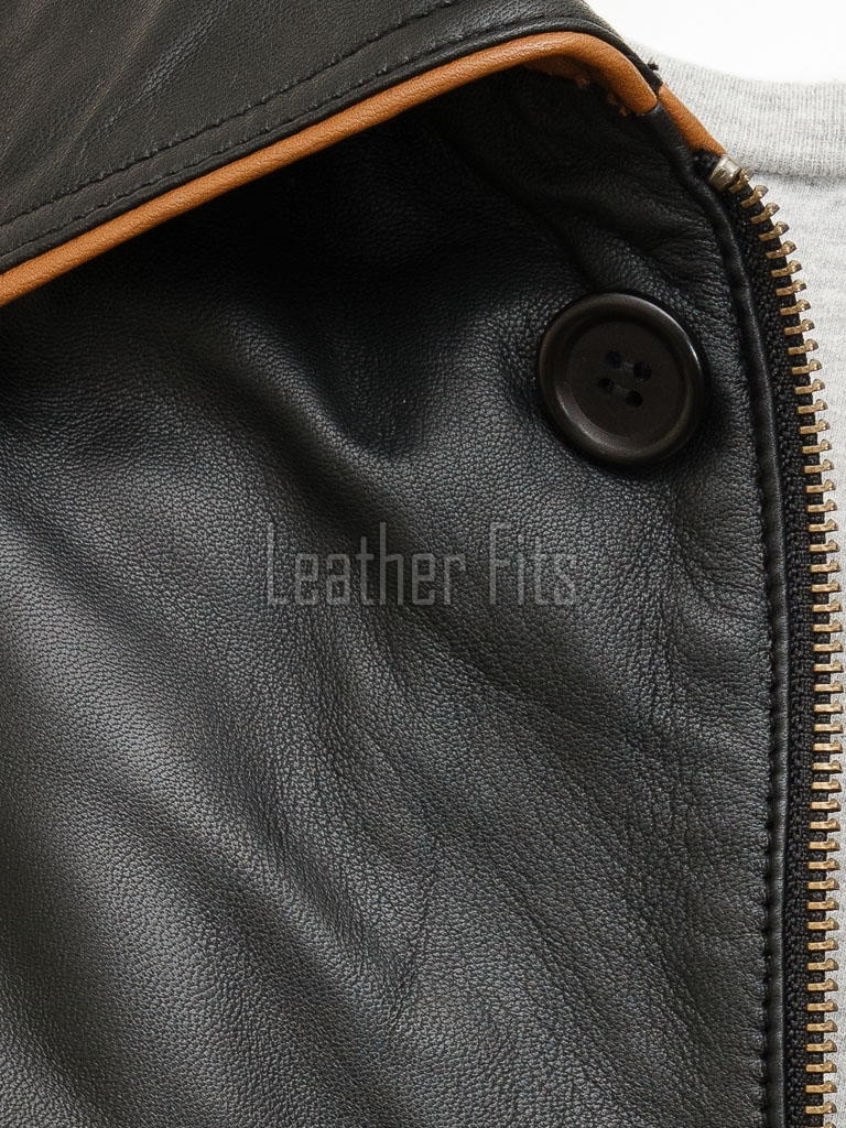 Men Black Leather Car Coat | Premium Lambskin Tan Piping Overcoat | Luxury Urban Smart Business Formal Winter Duster Trench Jacket