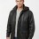 Men Charcoal Black Leather Parka Long Coat | Premium Lambskin Hooded Overcoat | Luxury Urban Smart Business Formal Winter Trench Jacket
