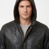 Men Charcoal Black Leather Parka Long Coat | Premium Lambskin Hooded Overcoat | Luxury Urban Smart Business Formal Winter Trench Jacket