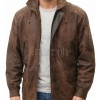 Men Distressed Brown Leather Parka Coat | Rugged Mahogany Sheepskin Field Duster | Luxury Executive Winter Weatherproof Utility Jacket