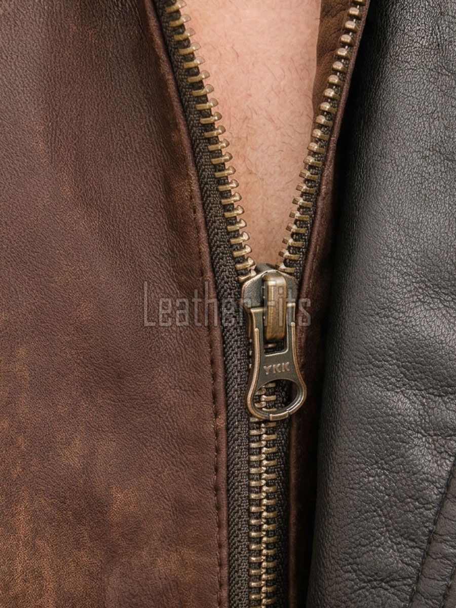 Men Distressed Brown Leather Parka Coat | Rugged Mahogany Sheepskin Field Duster | Luxury Executive Winter Weatherproof Utility Jacket