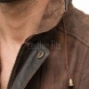 Men Distressed Brown Leather Parka Coat | Rugged Mahogany Sheepskin Field Duster | Luxury Executive Winter Weatherproof Utility Jacket