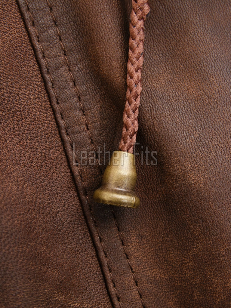Men Distressed Brown Leather Parka Coat | Rugged Mahogany Sheepskin Field Duster | Luxury Executive Winter Weatherproof Utility Jacket