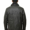 Men Black Leather Winter Coat | Premium Sheepskin Faux Fur Trimmed Duster | Luxury Business Formal Onyx Heavy Insulated Trench Jacket