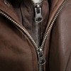 Men Brown Leather Hooded Parka | Premium Cocoa Sheepskin Fleece Lined Overcoat | Luxury Executive Winter Insulated Field Trench Coat