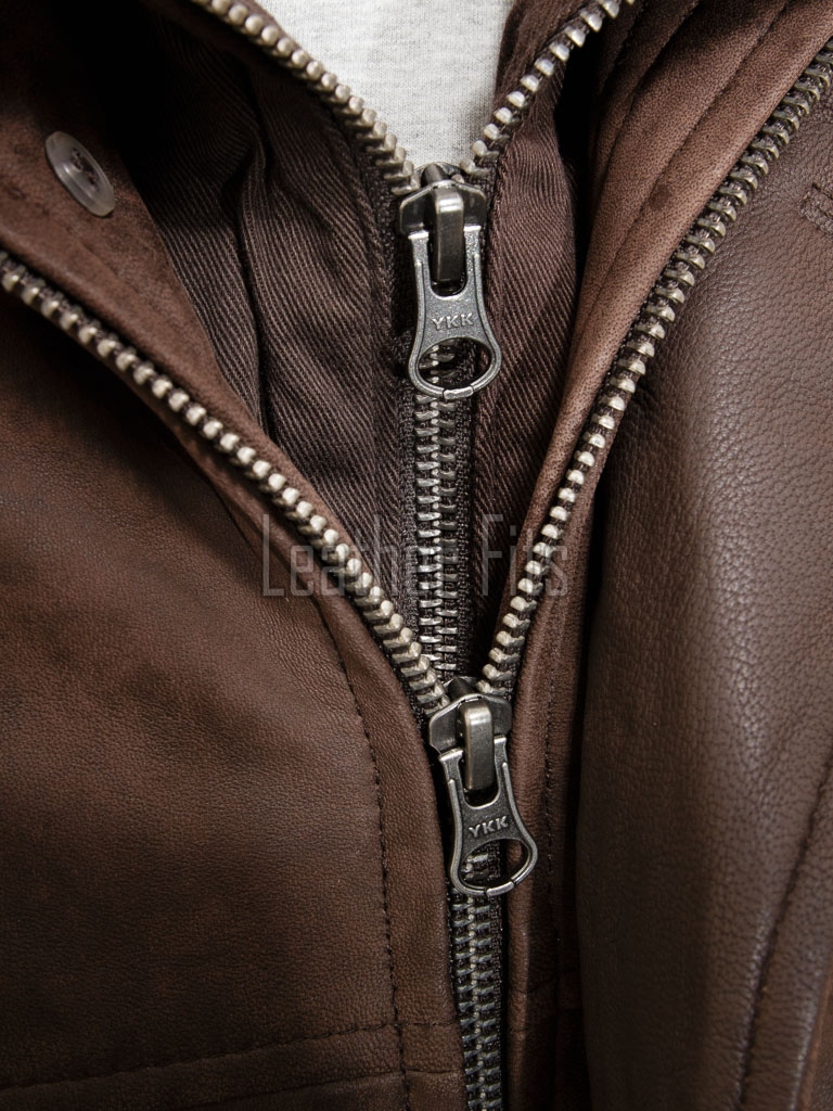 Men Brown Leather Hooded Parka | Premium Cocoa Sheepskin Fleece Lined Overcoat | Luxury Executive Winter Insulated Field Trench Coat