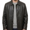 Men Black Leather City Coat | Premium Obsidian Lambskin Tailored Duster | Luxury Professional Winter Mid Length Executive Jacket