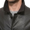 Men Black Leather City Coat | Premium Obsidian Lambskin Tailored Duster | Luxury Professional Winter Mid Length Executive Jacket